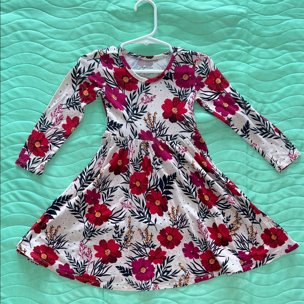 Posh Peanut Pink Floral Kids Dress